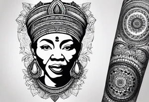 Mandela patterns for leg sleeve tattoo idea | TattoosAI