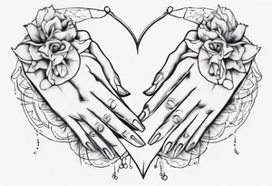 Really simple, only a few lines 
and clean tattoo of . two hands holding in love tattoo idea