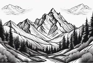 Mountains, concept tattoo idea