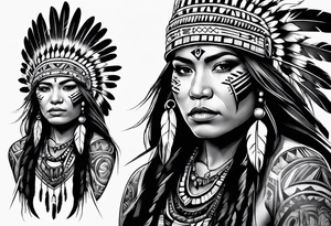 Tohono Oʼodham Native American tribe tattoo idea