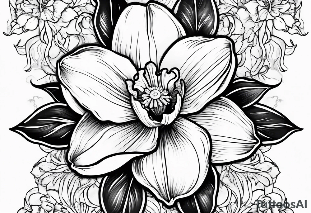 Daffodil birth flower chain tattoo idea