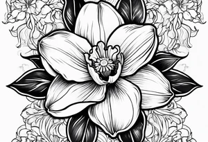 Daffodil birth flower chain tattoo idea