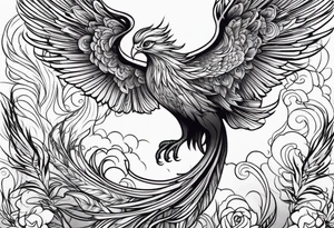 Phoenix with tree tattoo idea