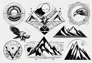 mountains eagles tattoo idea