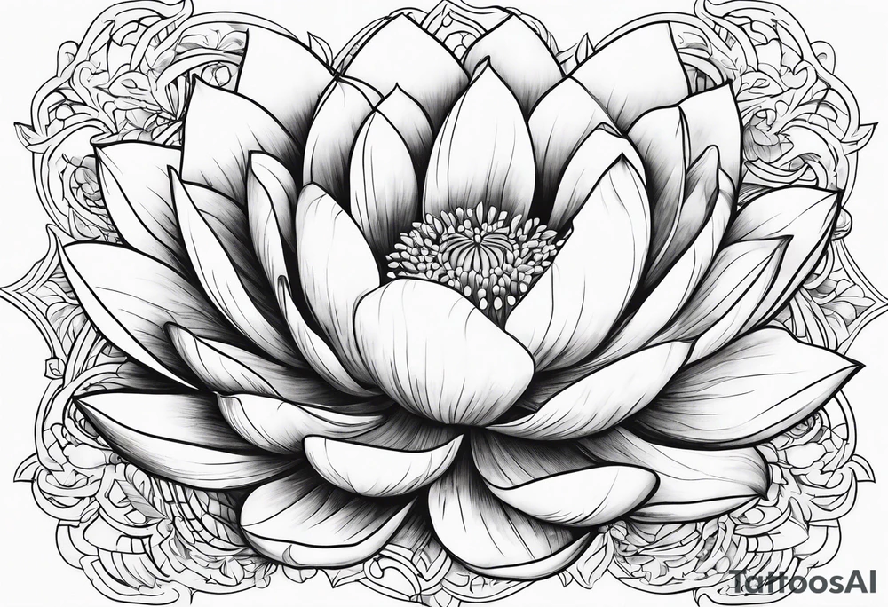 white lotus flower outline tattoo idea