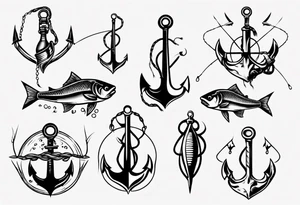 Fishing hooks crossed tattoo idea