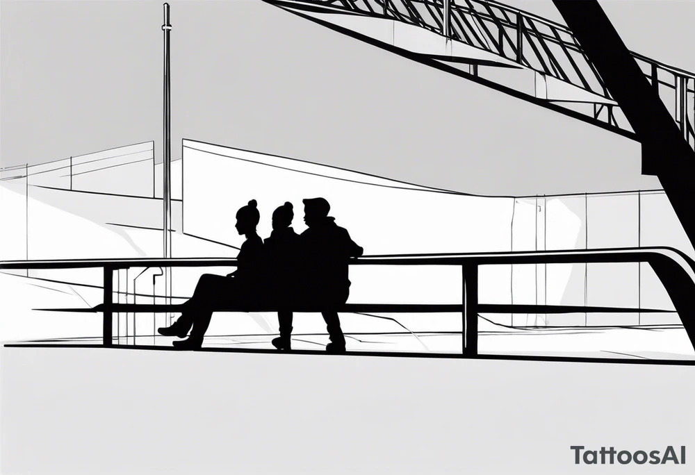 two silhouettes sitting on top of an overpass tattoo idea two silhouettes sitting on top of an overpass tattoo idea