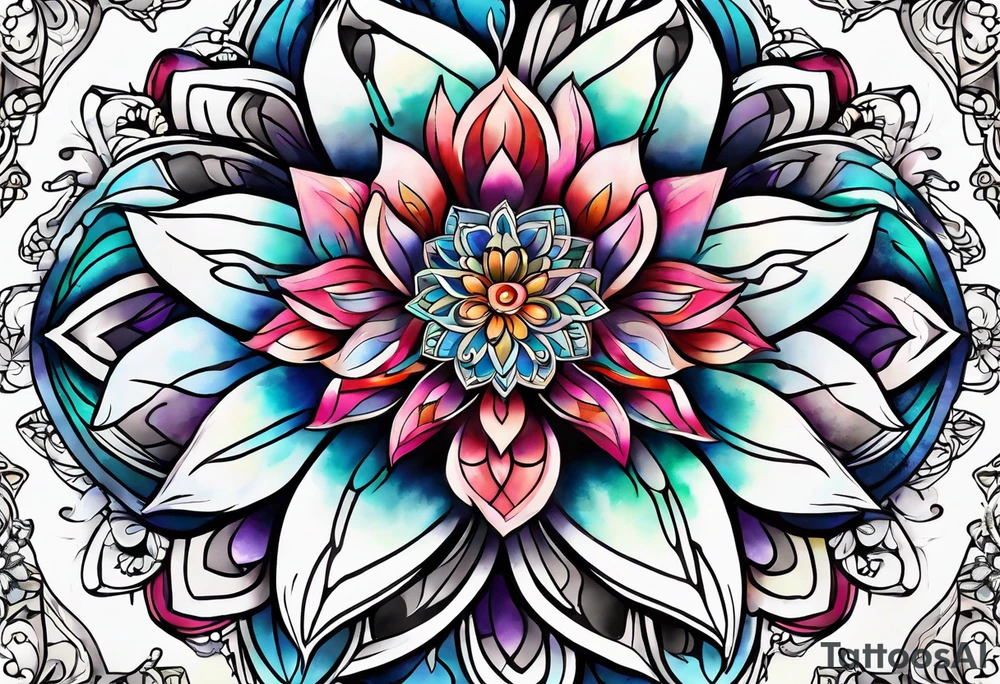 Mandala flower tattoo idea