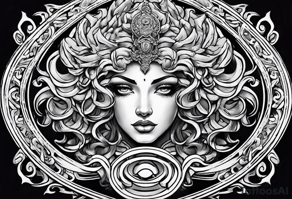Neo traditional Medusa heads tattoo idea