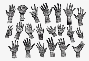 a hand acting like a hand puppet without the actual puppet tattoo idea