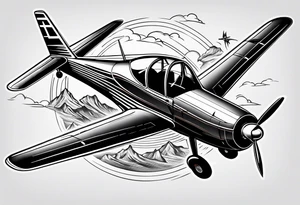 Airplane and a bird fist fighting tattoo idea