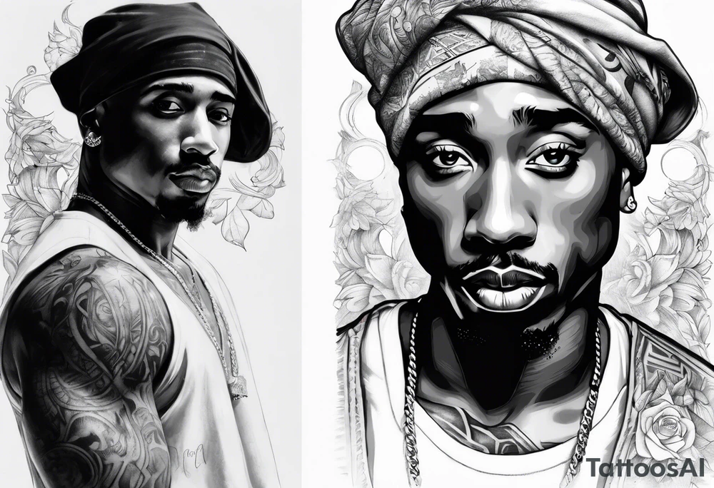 2pac as a sleeve tattoo idea