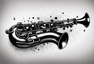 saxophone music notese tattoo idea
