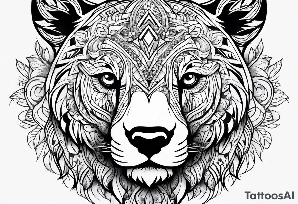 Bear face tattoo idea