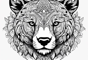 Bear face tattoo idea