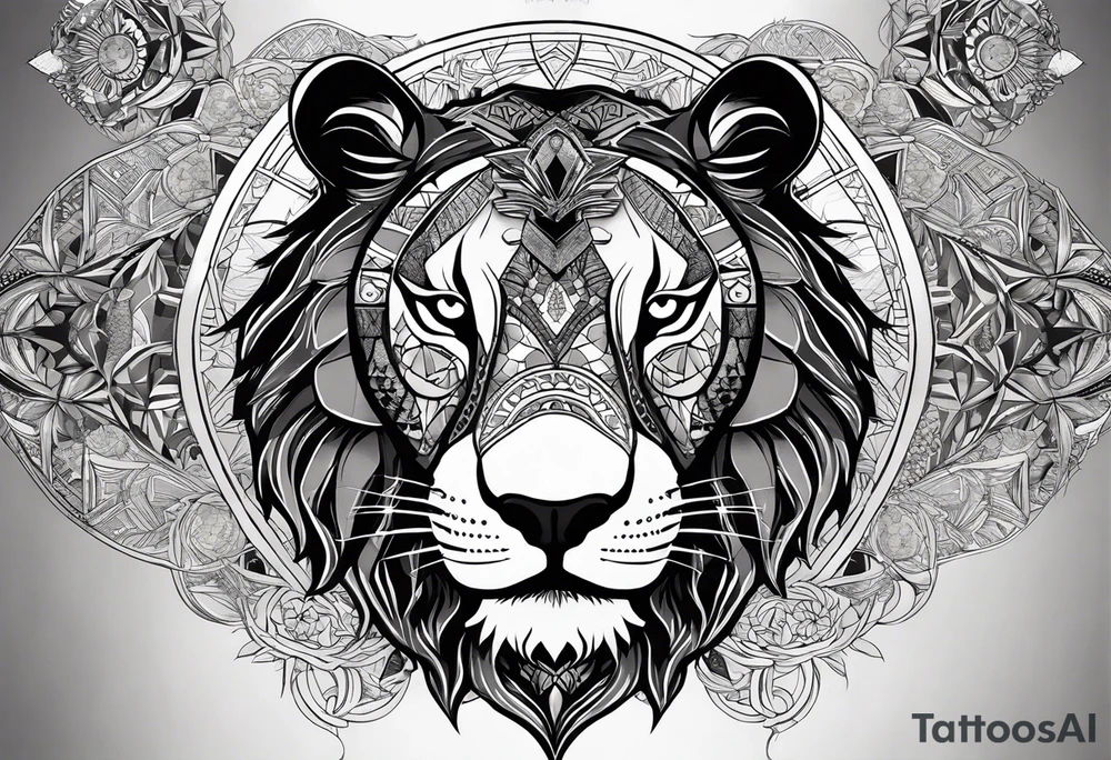 Very asymmetrical, +geometric pattern, with realistic full moon, detailed hippo face surround with lion fur,+tribal, +geometric, +inkart , +blackwork, +grey scale, + sketch
with wintersweet flower bud, +inkart touch, +for men, detailed , combined favourite , tattoo idea