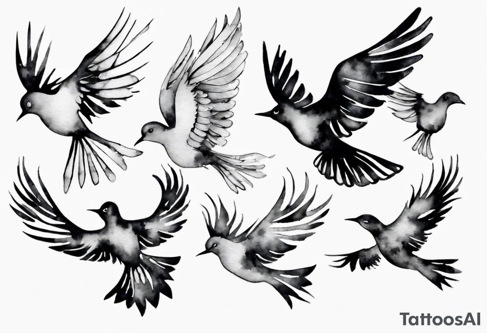 tattoo with birds flying free tattoo idea
