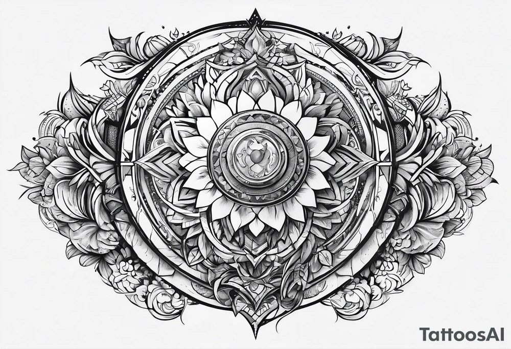 kompass  fineline tattoo idea