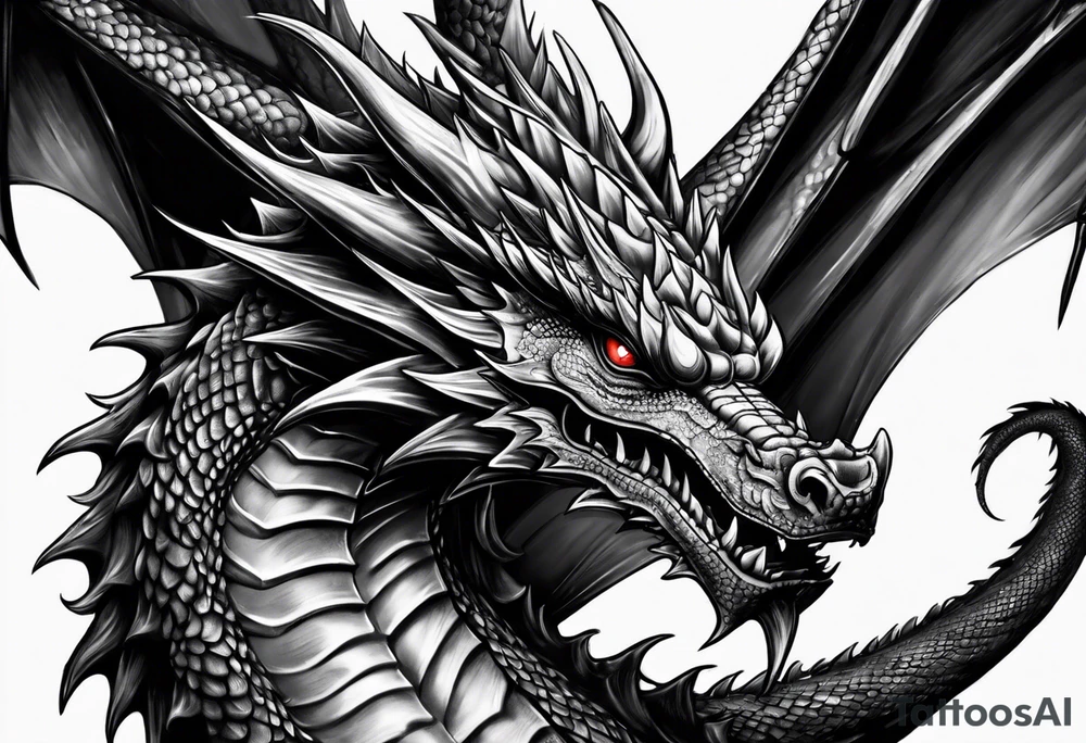 Dark dragon time tattoo idea