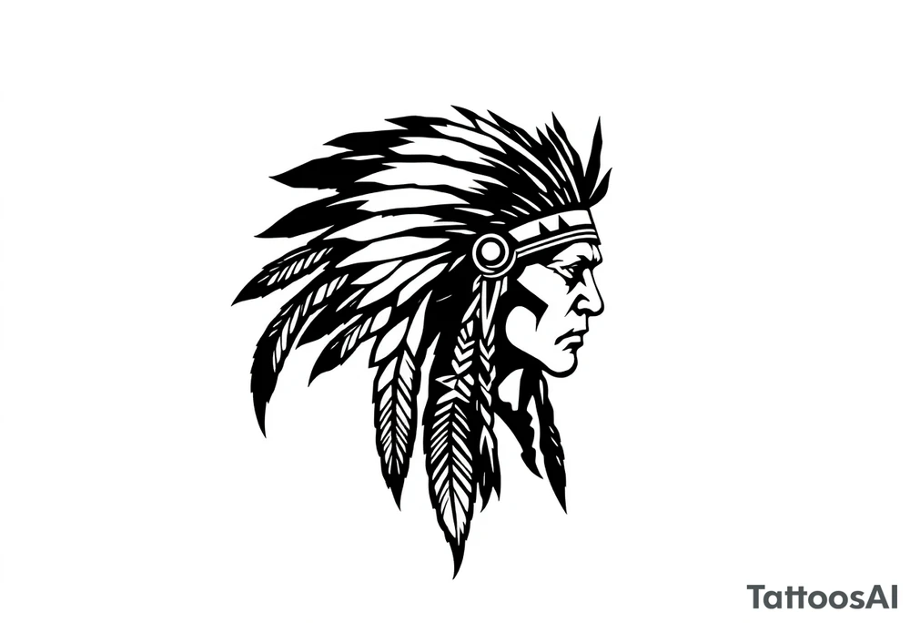 Silhouette of Native American tribe tattoo idea