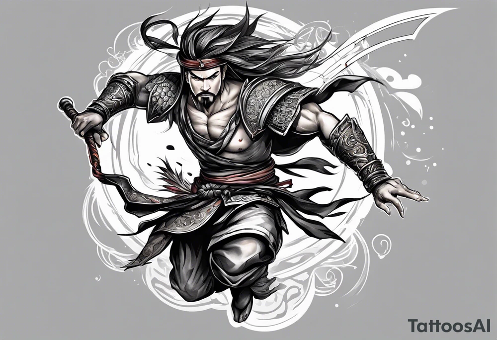 leaping warrior tattoo idea