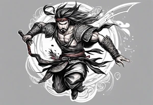 leaping warrior tattoo idea