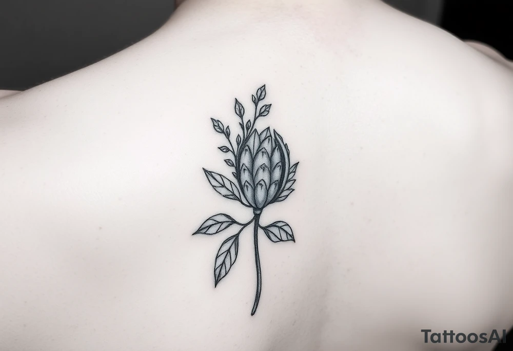 herbal tattoo on the ear (helix) tattoo idea