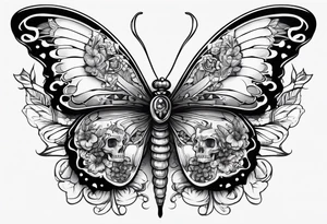 Death butterfly drugs mushrooms tattoo idea