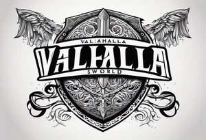Valhalla sword shield heaven tattoo idea