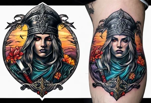 Sword grave yard tattoo idea