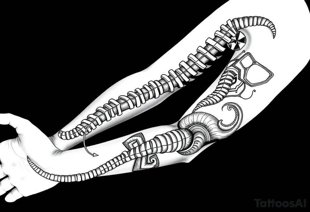 Spinal futuristic, full length tattoo idea