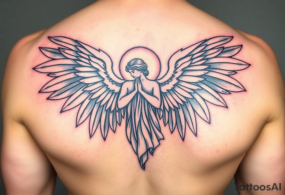 an angel in stained glass tattoo idea