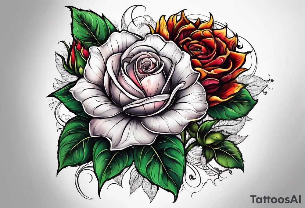 flower rose , sunflower, alien tattoo idea