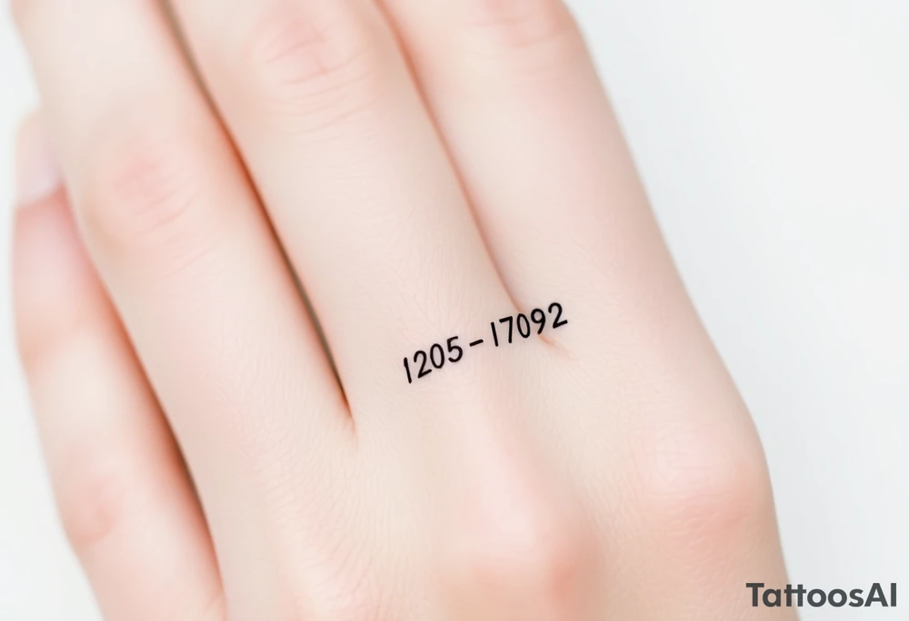 simple and elegant black ring with a delicate engraving of the wedding date tattoo idea