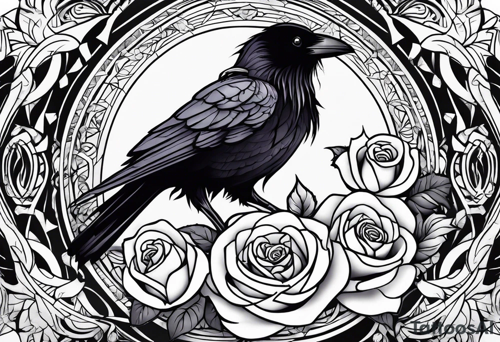Raven , tribal , light , roses , doll , scary tattoo idea
