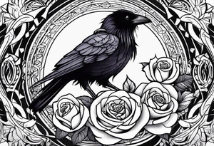Raven , tribal , light , roses , doll , scary tattoo idea