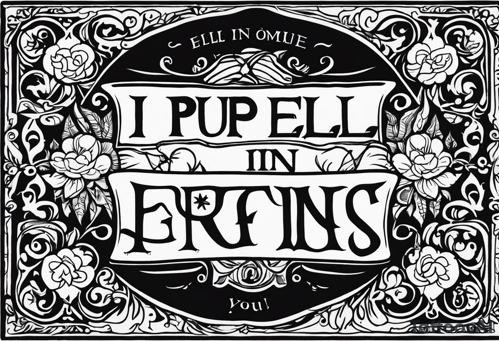 i put a spell on you in old english tattoo idea