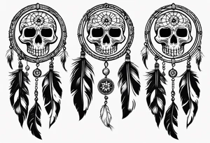 Dream catcher with skulls tattoo idea
