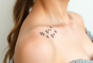 Stars wrapping collarbone tattoo idea