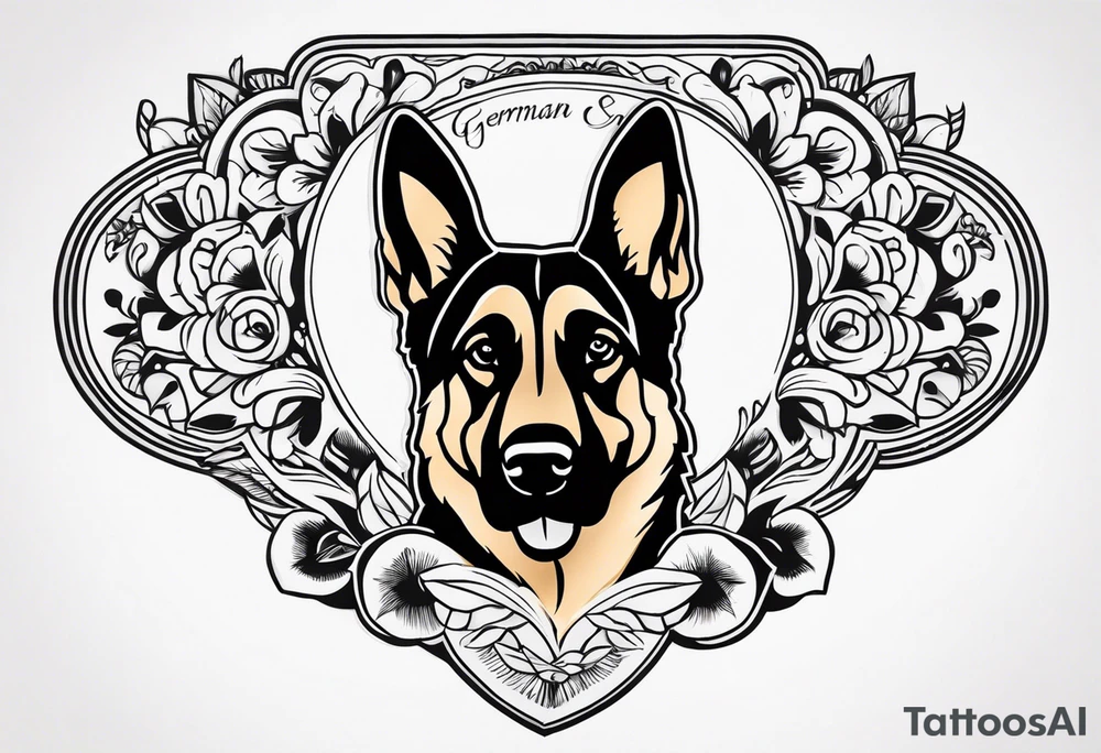 German shepherd ears tattoo idea