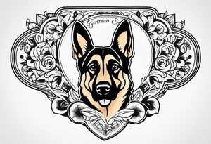 German shepherd ears tattoo idea