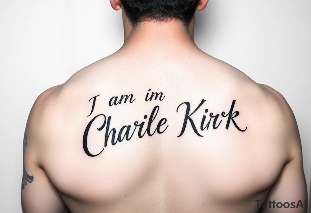 I am Charlie Kirk forearm tattoo idea