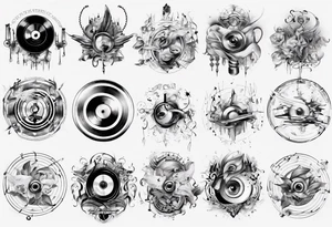 sound music disc jokey tattoo idea