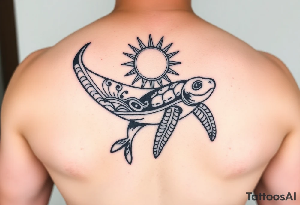 Polynesian/maori music waveforms deep-sea manta ray flowing lines, maori sun, maori turtle tattoo idea