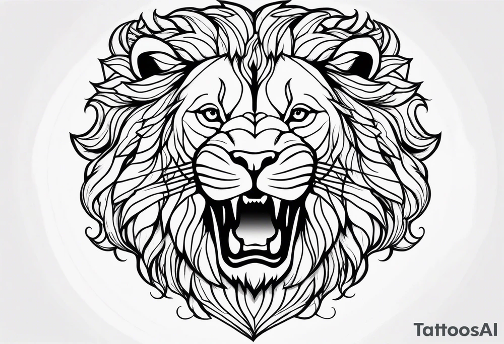 powerful majestic lion, close-up tattoo idea
