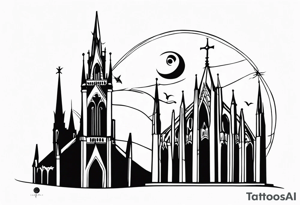 Jack Skellington with duomo milano tattoo idea