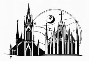 Jack Skellington with duomo milano tattoo idea