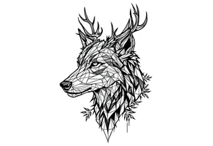 Wolf,deer tattoo idea