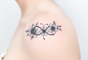 January December July birth flower infinity sign jayden maya tattoo idea