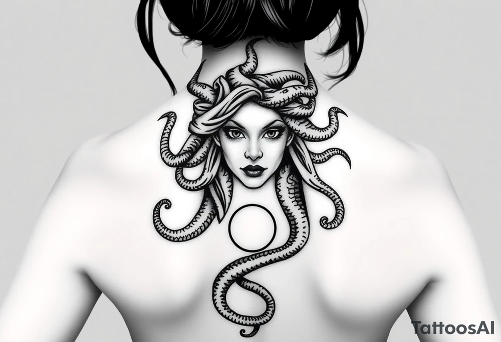 Medusa tattoo with the semi colon symbolism. For rape survivor tattoo idea